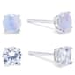 Sterling Silver Opal & Cubic Zirconia Earrings Set - image 1