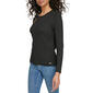 Womens Calvin Klein Long Sleeve Smocked Abstract Cutout Knit Tee - image 3