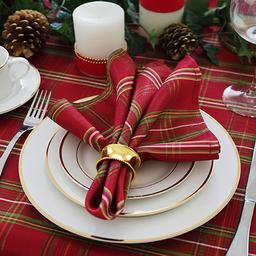 Elrene Shimmering Plaid Napkins - Set of 4