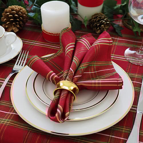 Elrene Shimmering Plaid Napkins - Set of 4