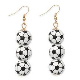 Gold-Tone Triple Soccer Ball Drop Earrings