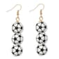 Gold-Tone Triple Soccer Ball Drop Earrings - image 1