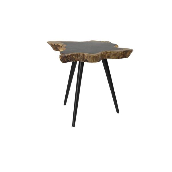 9th & Pike(R) Black Brown Rosewood/Metal Contemporary Accent Table - image 