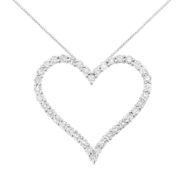 Haus of Brilliance Sterling Silver 3.0ctw. Diamond Heart Pendant - image 