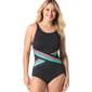 p/h7/26 Womens Gabar High Neck One Piece Swimsuit-Black/Multi - image 1