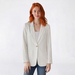 Juniors Love Tree Vertigo 1 Button Oversized Blazer