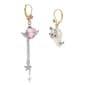 Betsey Johnson Pearl Critters Cat & Winged Heart Drop Earrings - image 3