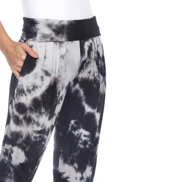 Womens White Mark Tie Dye Harem Joggers