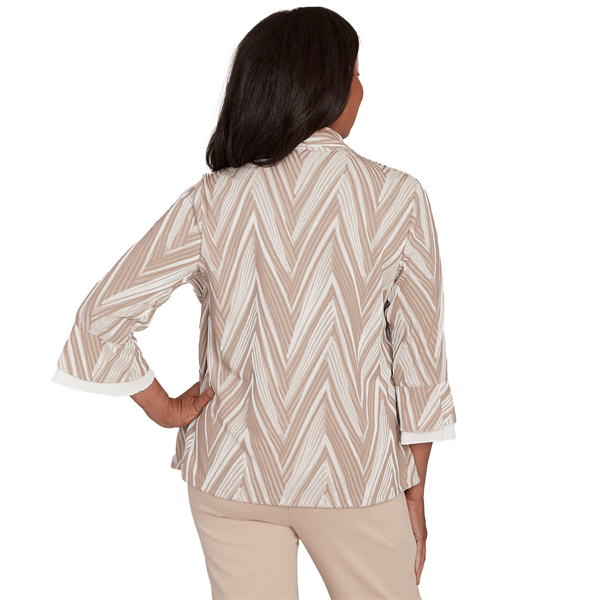 Womens Alfred Dunner Urban Legend Chevron Two In One Blouse