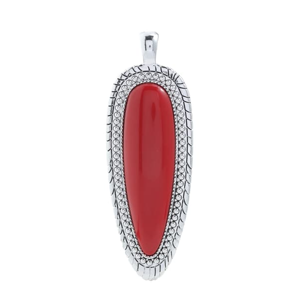 Wearable Art Silver-Tone & Red Arrowhead Enhancer Pendant - image 