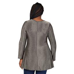 Plus Size 24/7 Comfort Apparel Long Sleeve Shimmery Tunic Top