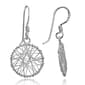 Sterling Silver Round Wire Filigree Drop Earrings - image 1