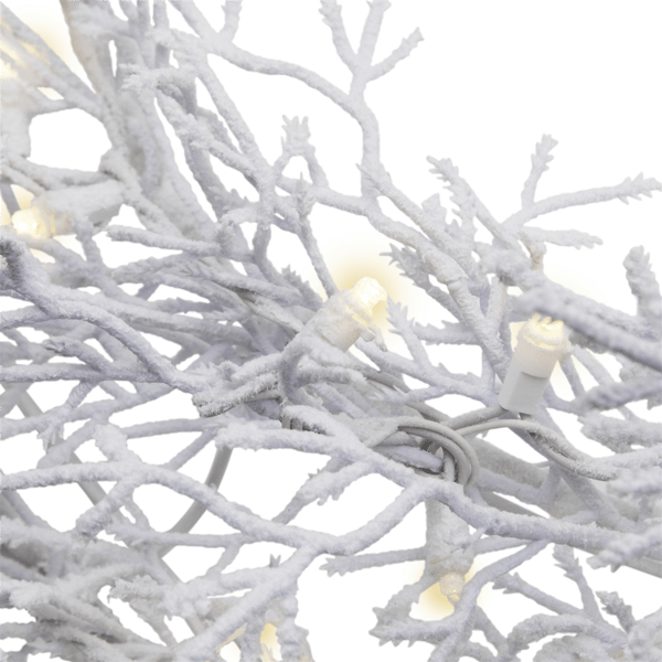 Northlight Pre-Lit LED Warm White Flocked Twig Christmas Wreath