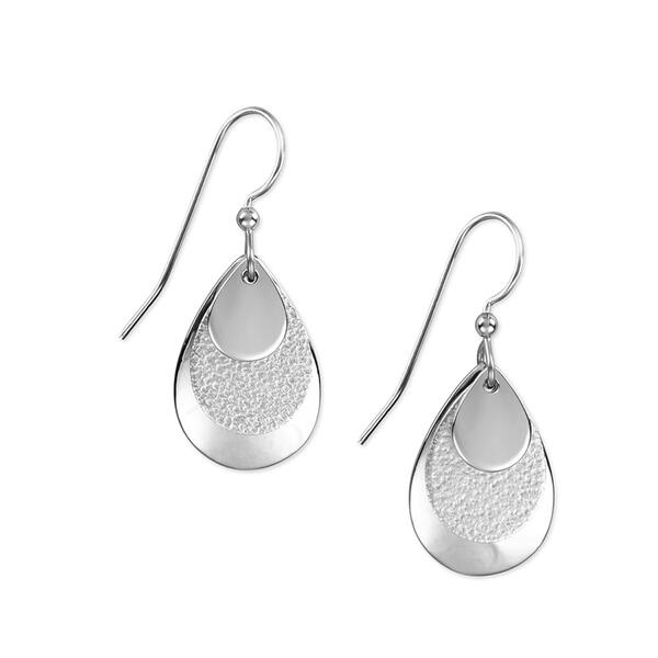 Silver Forest Silver-Tone Triple Layered Teardrop Earrings - image 