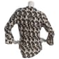 Womens Notations 3/4 Sleeve Abstract Jacquard Henley Blouse - image 3