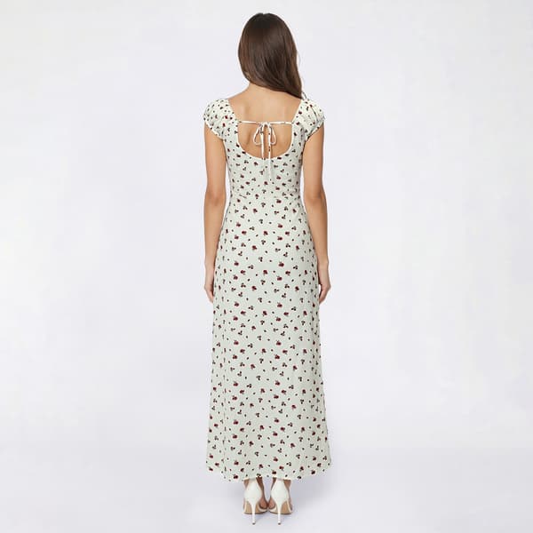 Juniors Madden Girl Puff Sleeve Tie Back Midi Dress