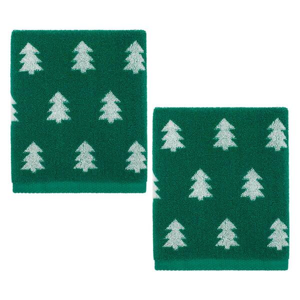 Nicole Miller Festive Pine 2pk. Holiday Hand Towel Set - image 