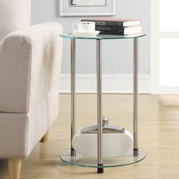 Convenience Concepts Designs2Go Glass 2 Tier Round End Table