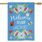 Northlight Welcome to Our Home Blue Floral Outdoor House Flag - image 3
