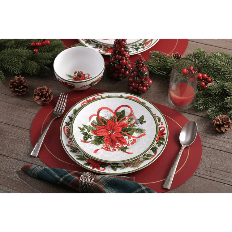 222 Fifth Holiday Festivities 12pc. Porcelain Dinnerware Set