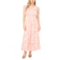 Petites MSK Short Sleeve Tie Neck Print Chiffon Tier Maxi - image 1
