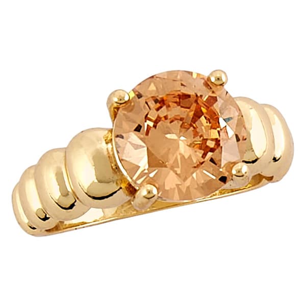 Ashley Cooper(tm) Gold-Tone Vintage Rose Stone Ring - image 