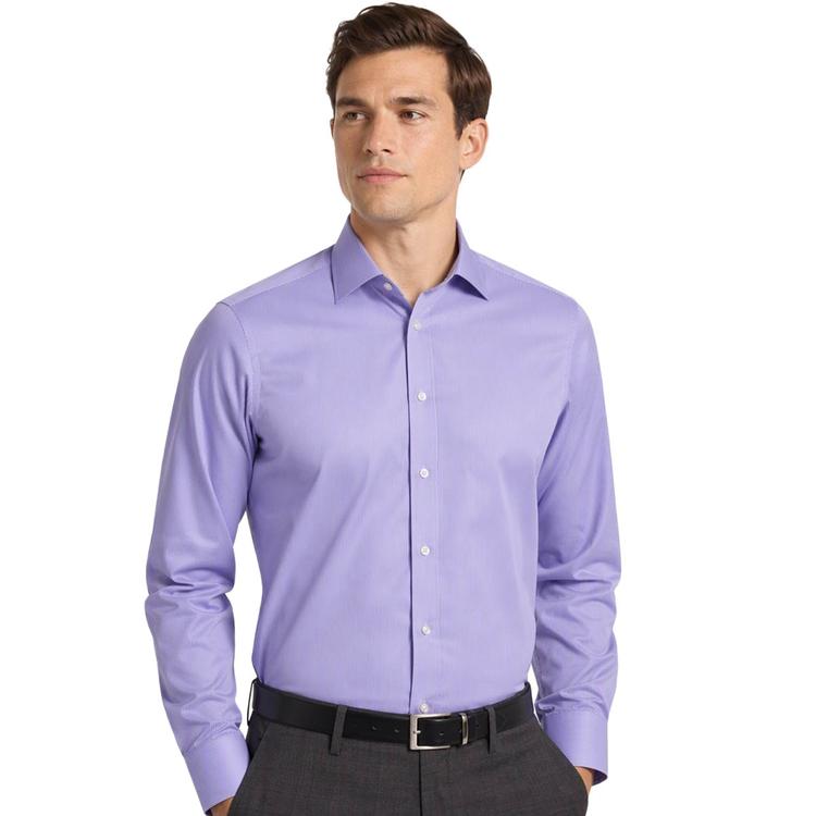 Mens Bill Blass Modern Fit Purple Stripe Dress Shirt