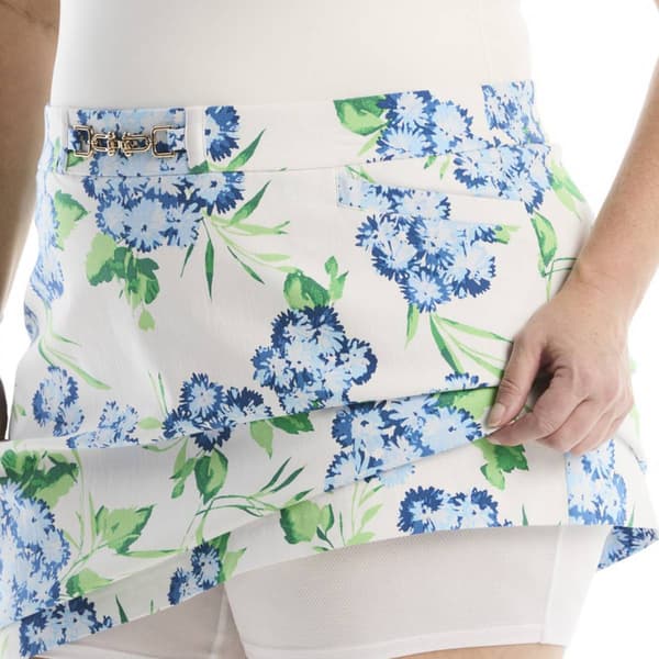 Plus Size Rafaella® Pom Pom Floral Horse Bit Belted Skort