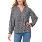 Petite Gloria Vanderbilt Danika Liquid Crepe Print Peasant Shirt - image 1