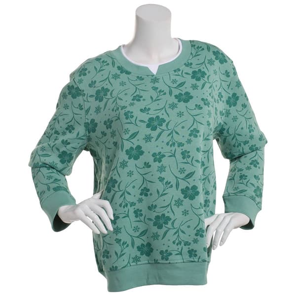 Womens Hasting & Smith Long Sleeve Floral Fleece Sweatshirt