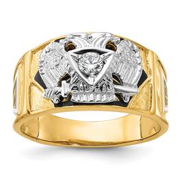 Mens Gentlemens Classics&#40;tm&#41; 14kt. Gold 1/6ctw. Diamond Rite Ring