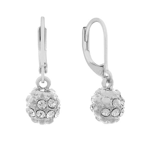 Gloria Vanderbilt Silver-Tone & Crystal Fireball Earrings