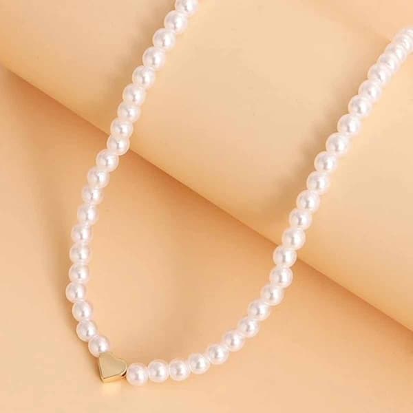 Ashley Ivory Pearl Heart Necklace - image 