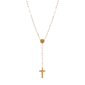 Symbols of Faith Gold-Tone White Bead Virgin Mary Rosary - image 1
