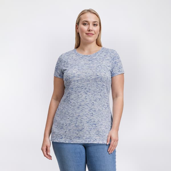 Plus Size Architect® Short Sleeve Crew Neck Marled Tee