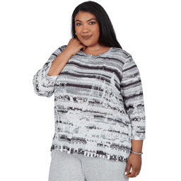 Plus Size Alfred Dunner Weekend Warrior Paris Scene Blouse