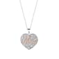 Silver Plated Brass Glitter & CZ Mom Heart Pendant - image 1