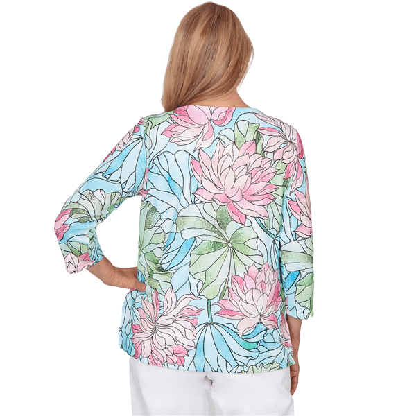 Womens Alfred Dunner Classics Stained Glass Floral Blouse