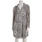 Plus Size Nine West Long Sleeve Leopard Notch Collar Nightshirt - image 1