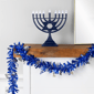 Northlight 50ft. Blue & Silver Menorah Hanukkah Tinsel Garland - image 2