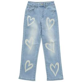 Girls &#40;7-14&#41; YMI&#40;R&#41; Heart Print Straight Leg Jeans