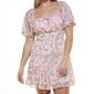 Juniors Trixxi Puff Sleeve Emma Floral Tier Sheath Dress - image 3