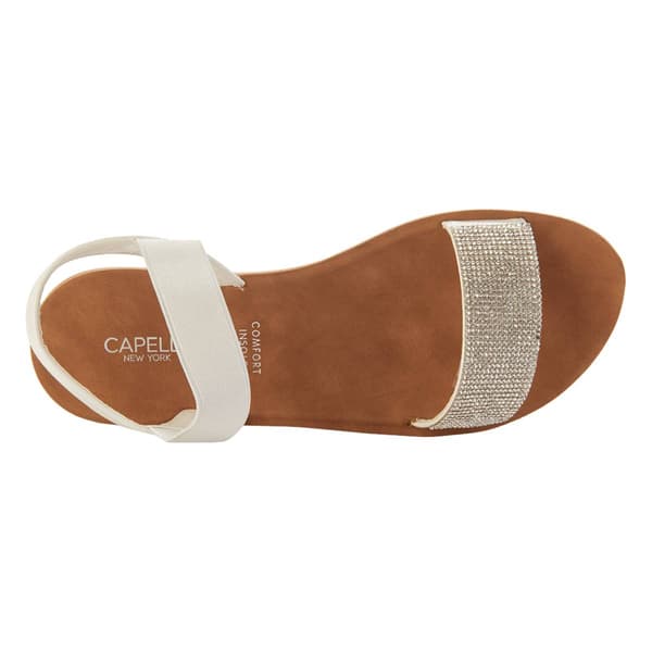 Womens Capelli New York Faux Leather Rhinestone Slingback Sandals