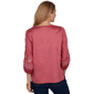 Petite Ruby Rd. Game of Luxe Embroidered Sleeve Voile Blouse - image 2