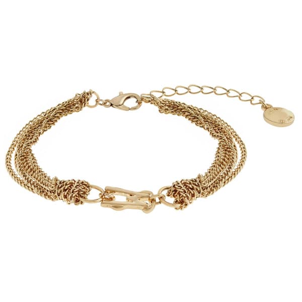 Steve Madden Signature Logo Layered Chain Bracelet