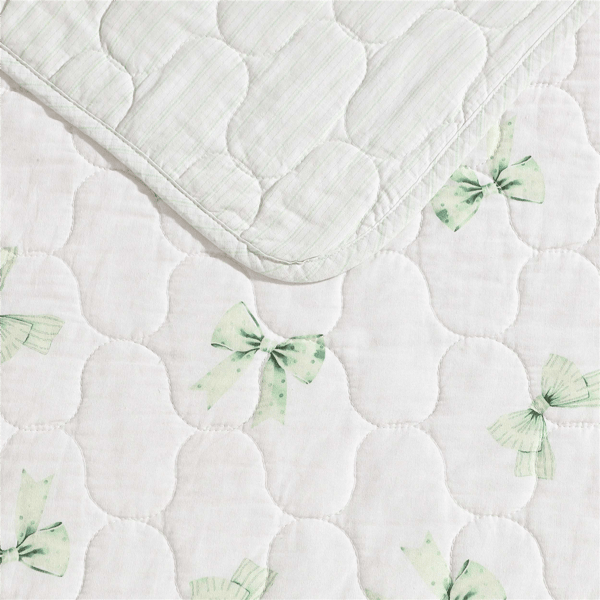Laura Ashley Bouncy Bows Reversible Qulit Set