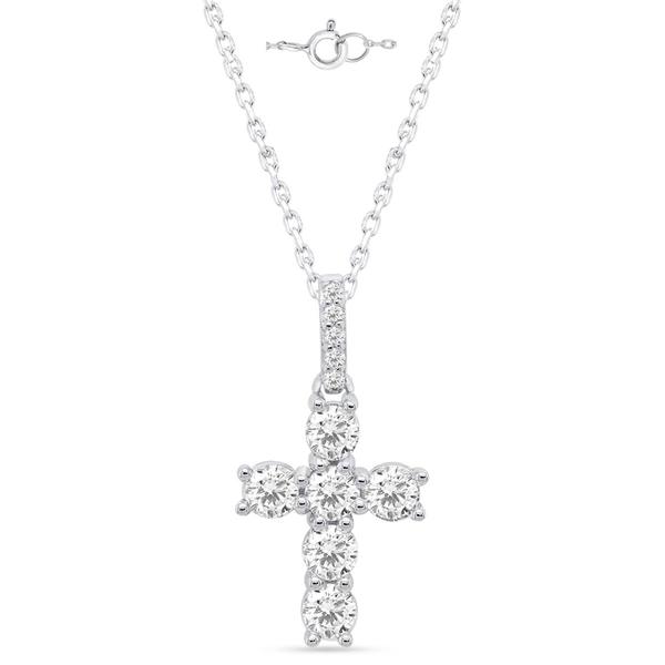 Nova Star® Sterling 1/2ctw. Lab Grown Diamond Cross Pendant