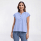 Petite Hasting & Smith Cap Sleeve Split Neck Blouse - image 1