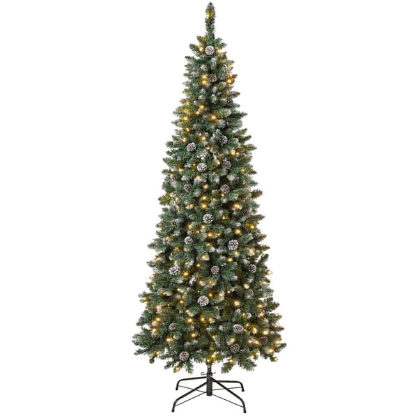 National Tree 7.5ft.Oakley Hills Snow Slim Pre-Lit Christmas Tree