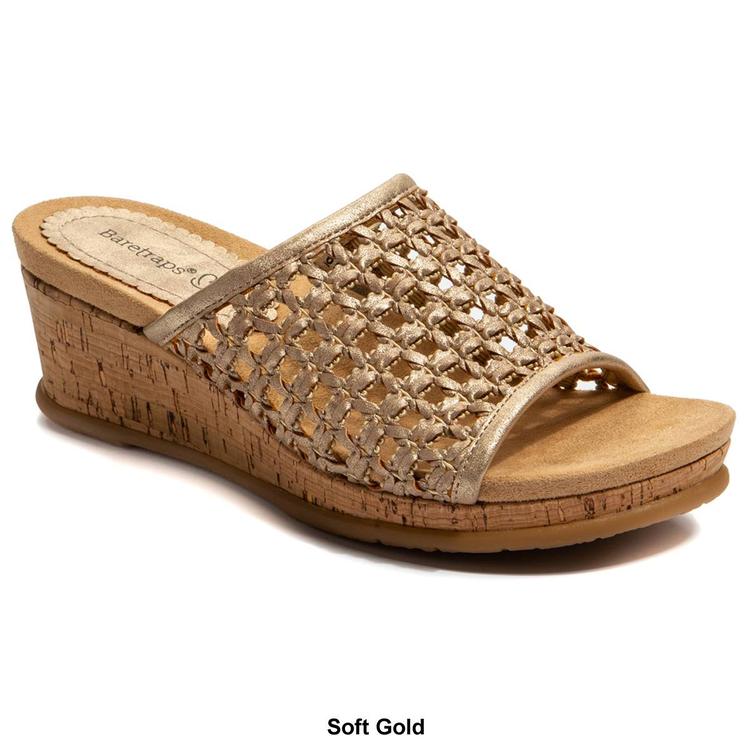 Womens BareTraps® Flossey Wedge Slide Sandals